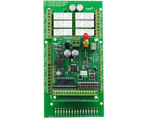 MCR91516R. 915MHz receiver with 16 relay outputs